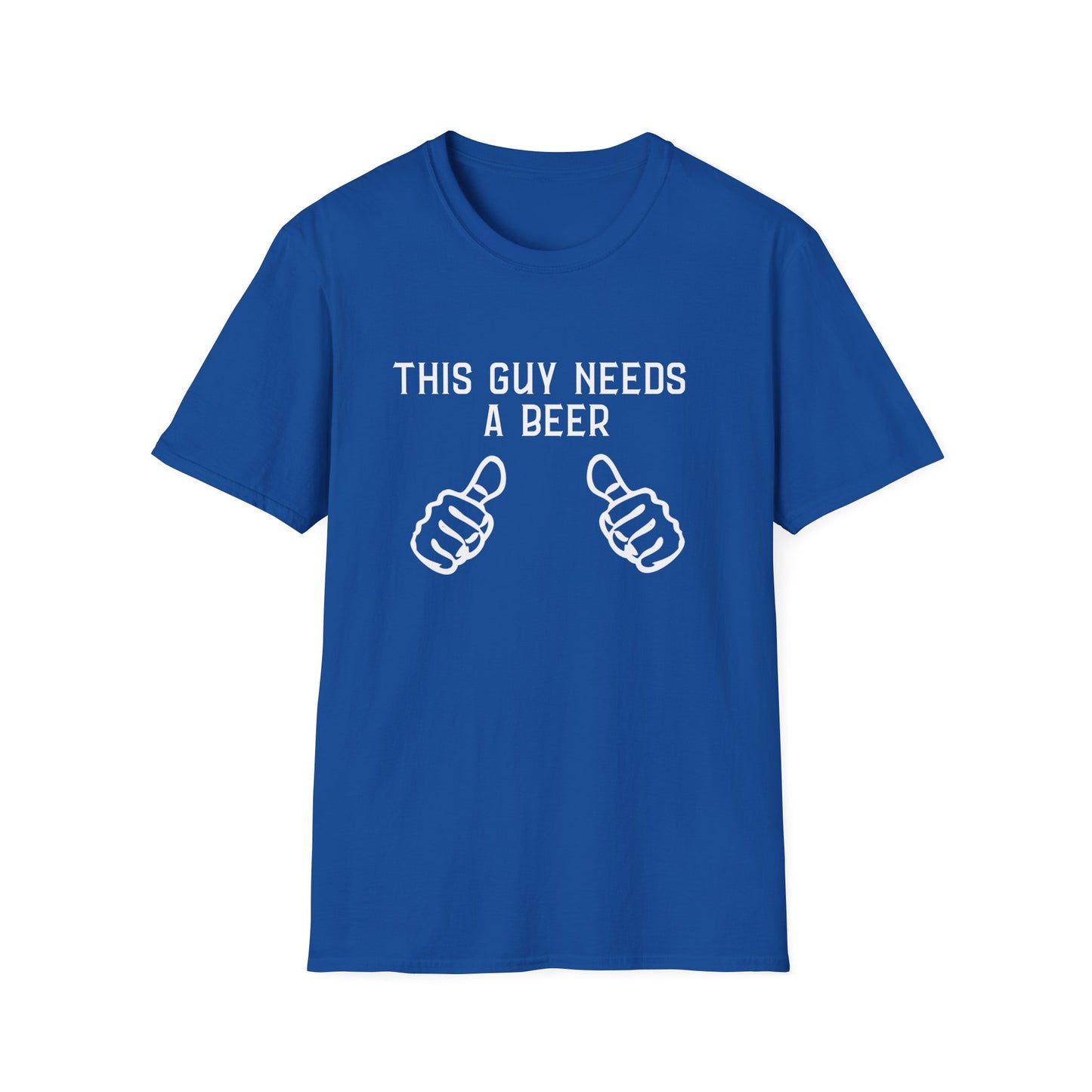 This Guy Needs a Beer T-Shirt — Funny Men’s Beer Thumbs Graphic Tee