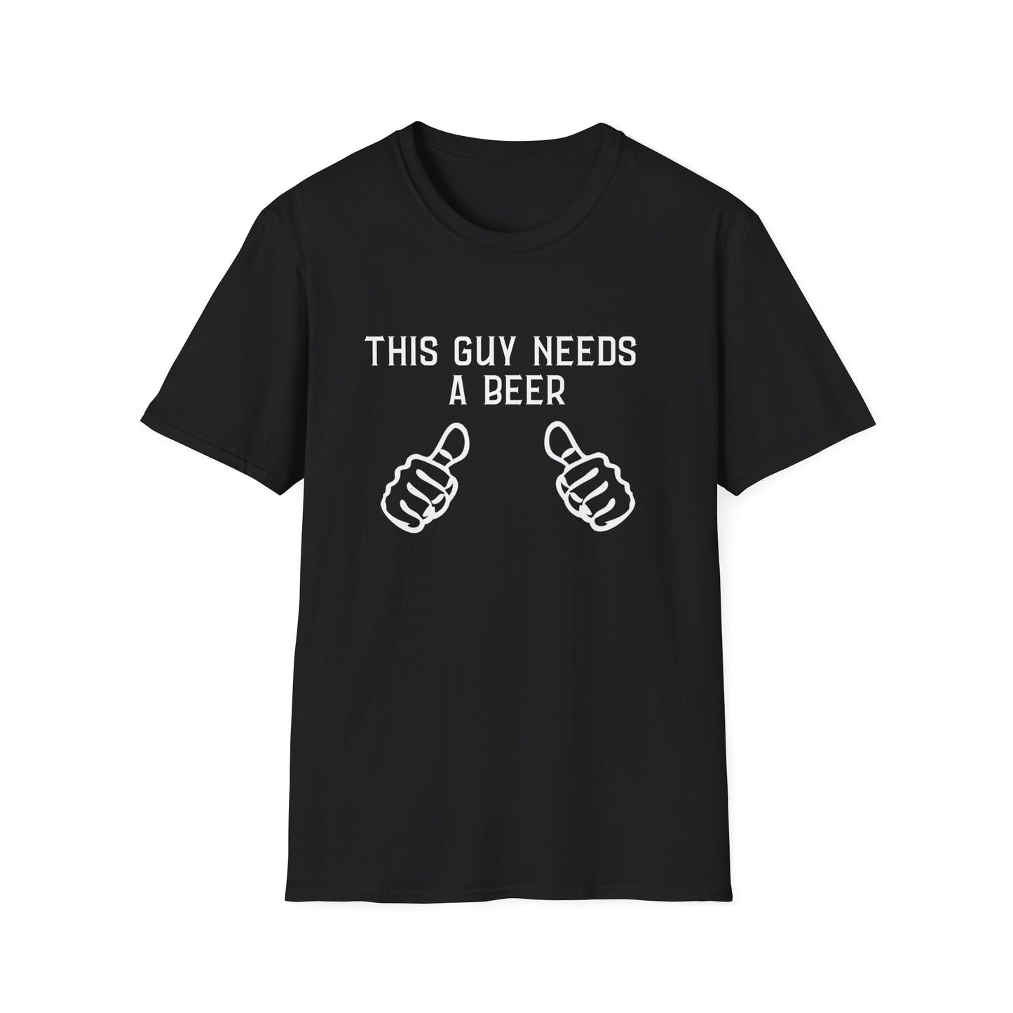This Guy Needs a Beer T-Shirt — Funny Men’s Beer Thumbs Graphic Tee