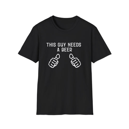 This Guy Needs a Beer T-Shirt — Funny Men’s Beer Thumbs Graphic Tee