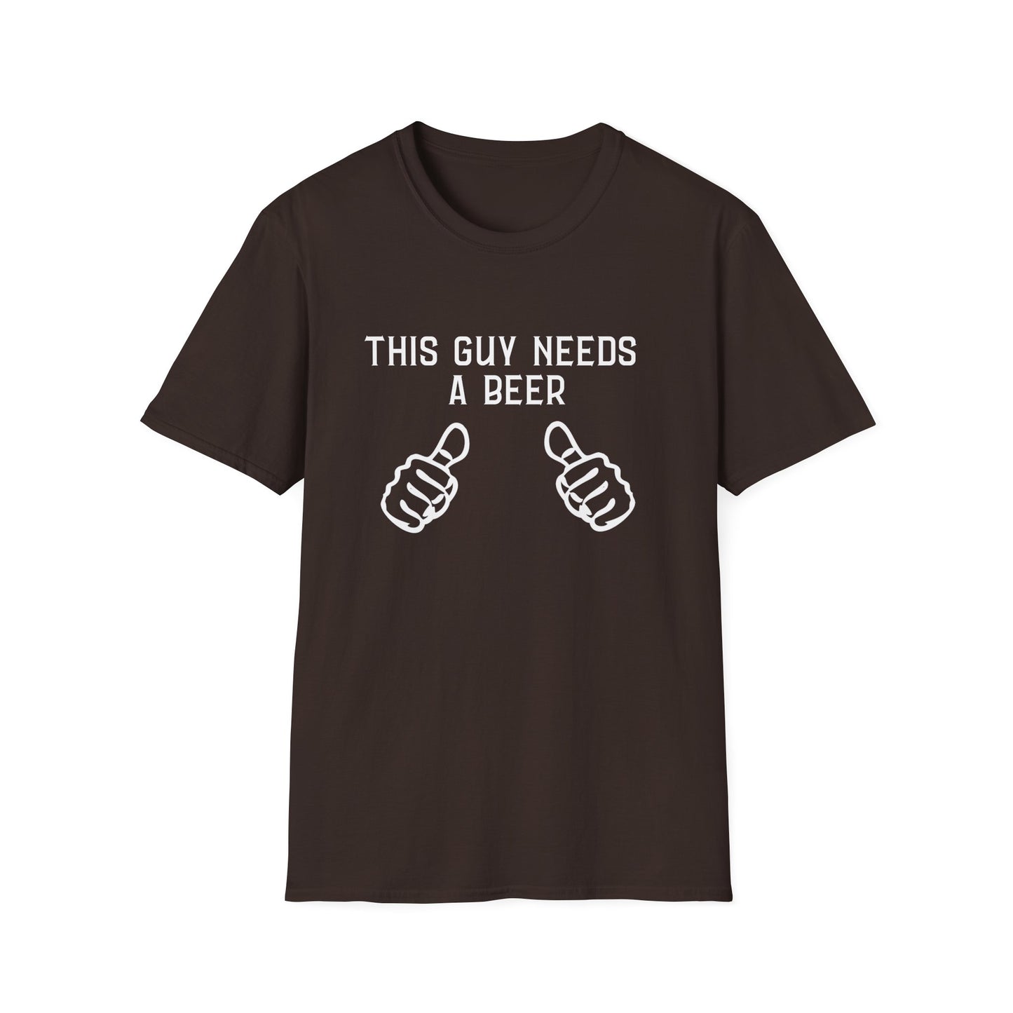 This Guy Needs a Beer T-Shirt — Funny Men’s Beer Thumbs Graphic Tee