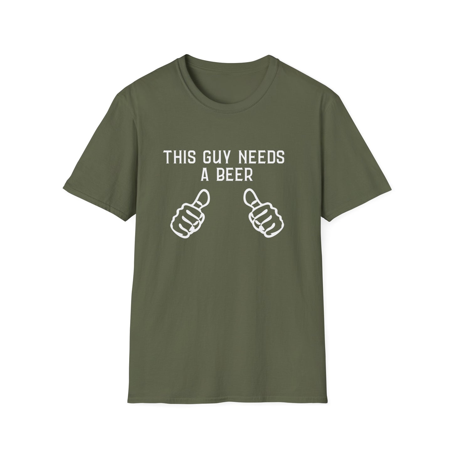 This Guy Needs a Beer T-Shirt — Funny Men’s Beer Thumbs Graphic Tee
