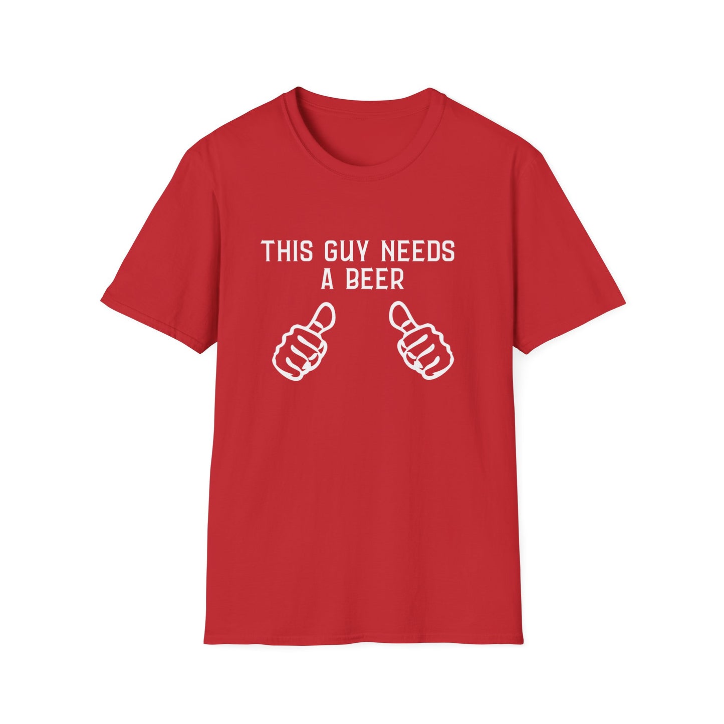This Guy Needs a Beer T-Shirt — Funny Men’s Beer Thumbs Graphic Tee